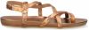Fred de la Bretoniere Sandalen Sandal With Cork Footbed Metallic Leather Goudkleurig online kopen